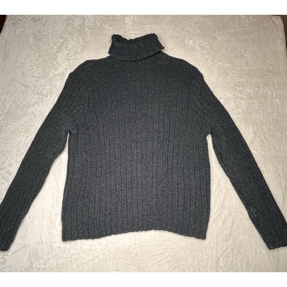 Polo Ralph Lauren‎ Ribbed Slate Blue Heavy Sweater Women's XL Turtleneck Cotton - Picture 1 of 7